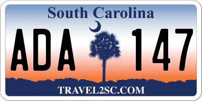 SC license plate ADA147