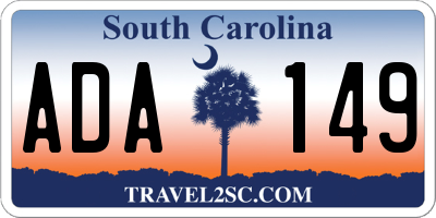 SC license plate ADA149
