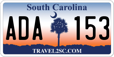 SC license plate ADA153