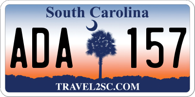 SC license plate ADA157