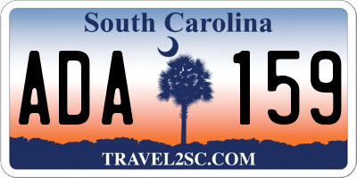 SC license plate ADA159