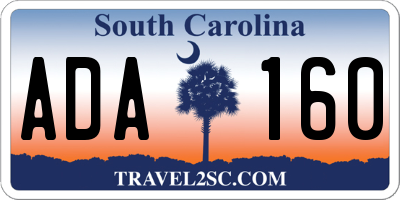 SC license plate ADA160