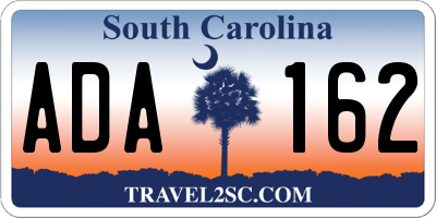 SC license plate ADA162