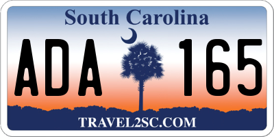 SC license plate ADA165