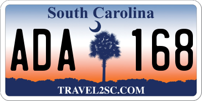 SC license plate ADA168