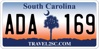 SC license plate ADA169