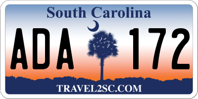 SC license plate ADA172
