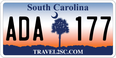 SC license plate ADA177