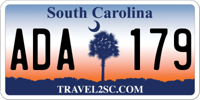 SC license plate ADA179
