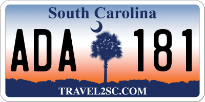 SC license plate ADA181