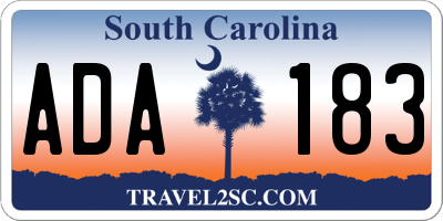 SC license plate ADA183