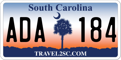 SC license plate ADA184