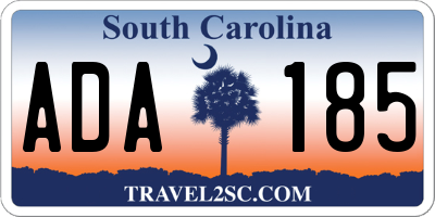 SC license plate ADA185