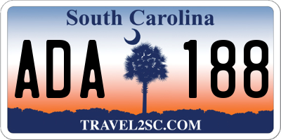 SC license plate ADA188