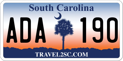 SC license plate ADA190