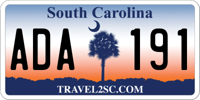 SC license plate ADA191