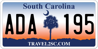 SC license plate ADA195