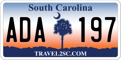 SC license plate ADA197