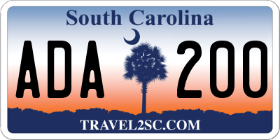 SC license plate ADA200