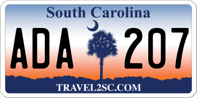 SC license plate ADA207