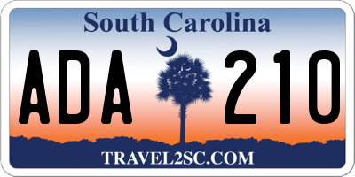 SC license plate ADA210
