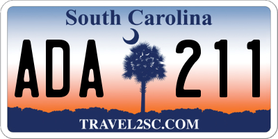 SC license plate ADA211