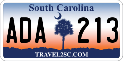 SC license plate ADA213