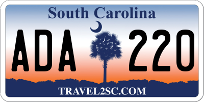 SC license plate ADA220