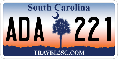 SC license plate ADA221