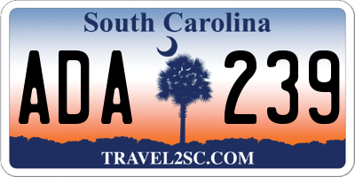 SC license plate ADA239