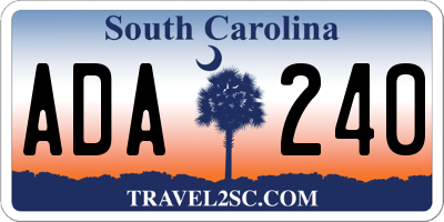 SC license plate ADA240