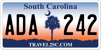SC license plate ADA242