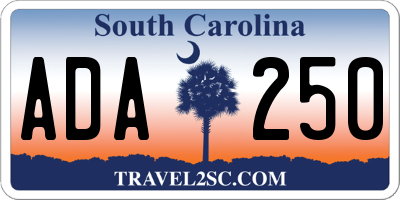 SC license plate ADA250