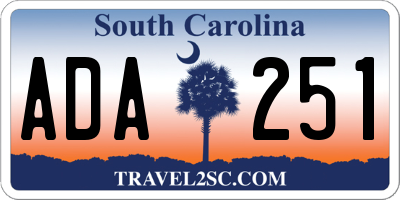 SC license plate ADA251
