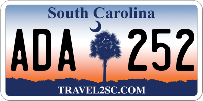 SC license plate ADA252