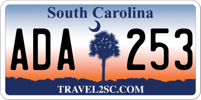 SC license plate ADA253
