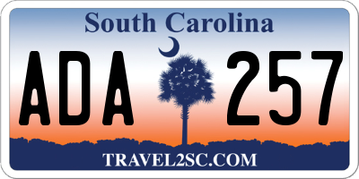 SC license plate ADA257