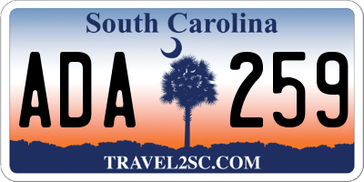 SC license plate ADA259