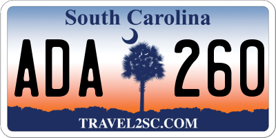 SC license plate ADA260
