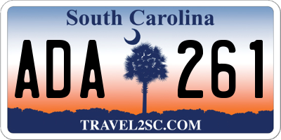 SC license plate ADA261