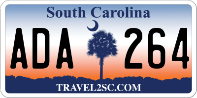 SC license plate ADA264