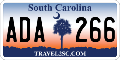 SC license plate ADA266