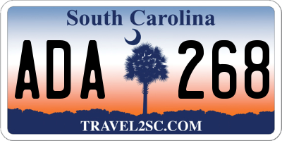 SC license plate ADA268