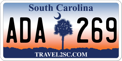SC license plate ADA269