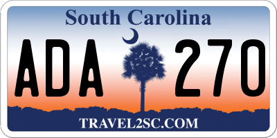 SC license plate ADA270