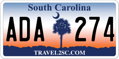 SC license plate ADA274