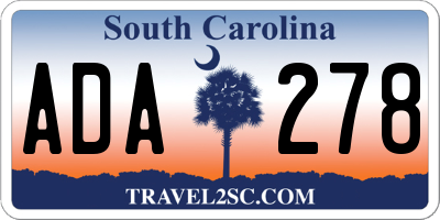 SC license plate ADA278