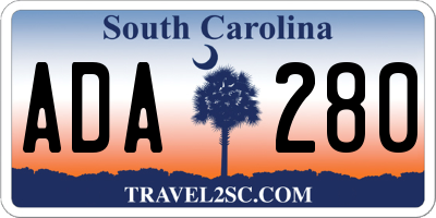 SC license plate ADA280