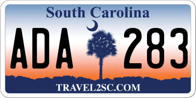 SC license plate ADA283