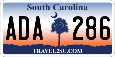 SC license plate ADA286